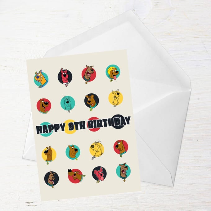 Scooby Doo 9th Birthday Greetings Card - Standard Card