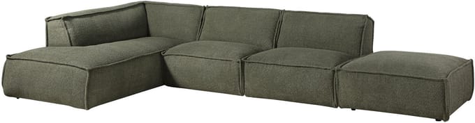 MASSIVMOEBEL24.DE hoekbank groen hout 285x220x79 cm SOFAS deels gemonteerd