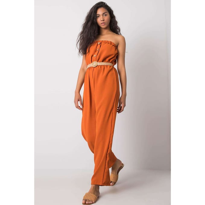 Sienna Bandeau Jumpsuit - Orange / S