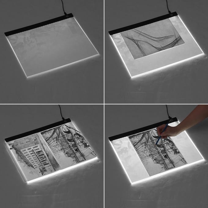 LED A3-lichtpaneel Grafisch tablet-lichtpad Digitaal tablet-copyboard met 3-niveau dimbaar A3 wit