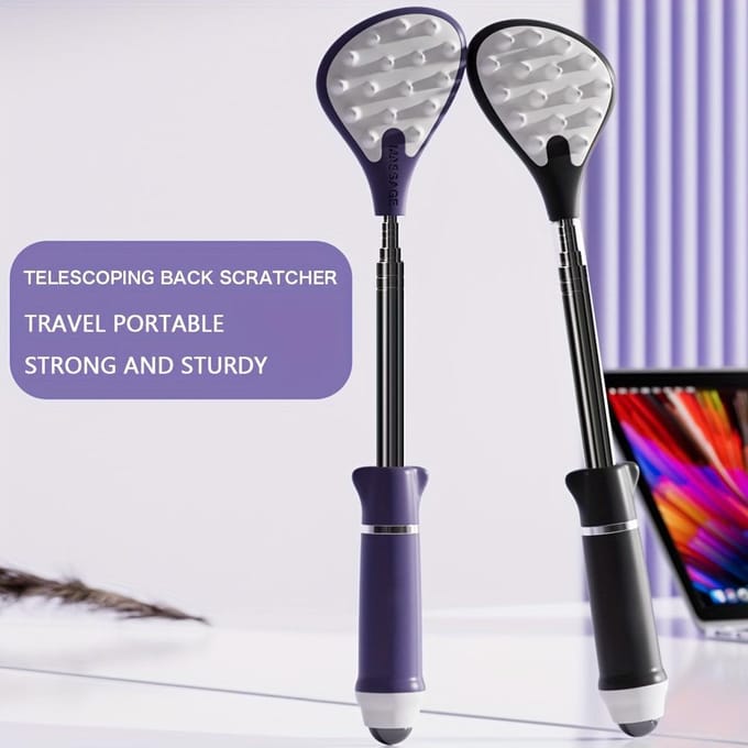 Gratte-dos télescopique Gratte-dos Masseur Grattoir Extensible Télescopique Massage du Dos Relaxation violet