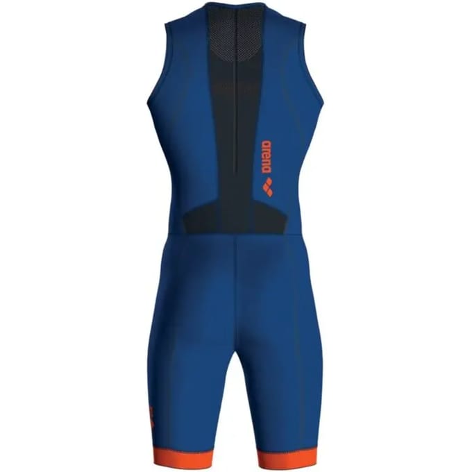 Arena M Trisuit St 2.0 Rear Zip Royal/orange Maat: XS | Badmode Outlet | Heren | Blauw
