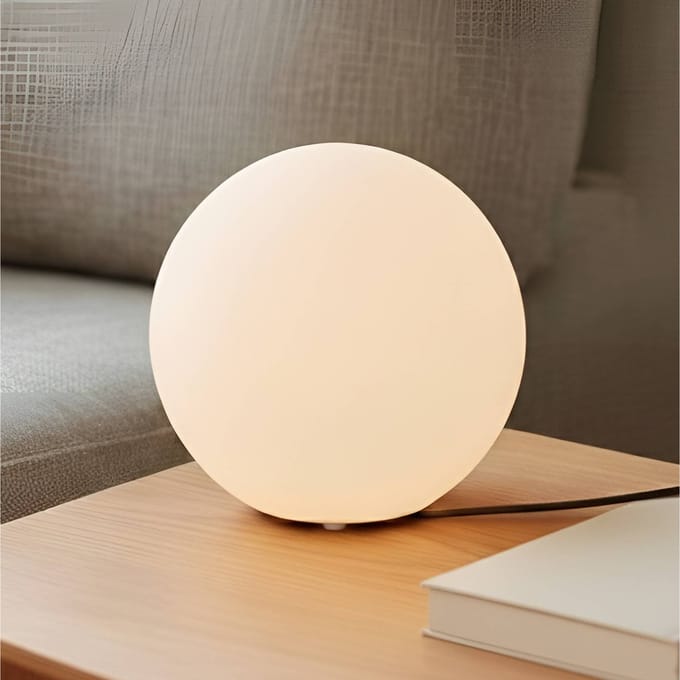 Lindby - tafellamp - 1licht - Glas - H: 24.5 cm - E27 - wit