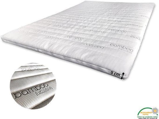 Topdekmatras-Topper Bamboo 160/200 NASA Traagschuim 9cm