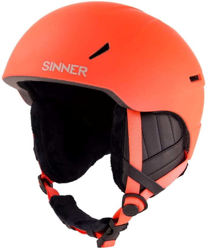 SINNER Crest Unisex Skihelm - MATTE ORANGE NEON - Maat S, 50-54 cm