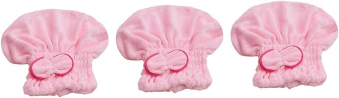 Haardroogkap Set - Douchemuts Sneldrogend - Haar Drogen - Superzacht Koraalfleece - 3 Stuks - Roze