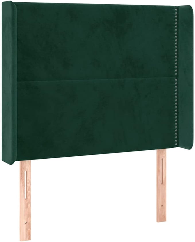 vidaXL - Hoofdbord - met - randen - 103x16x118/128 - cm - fluweel - donkergroen