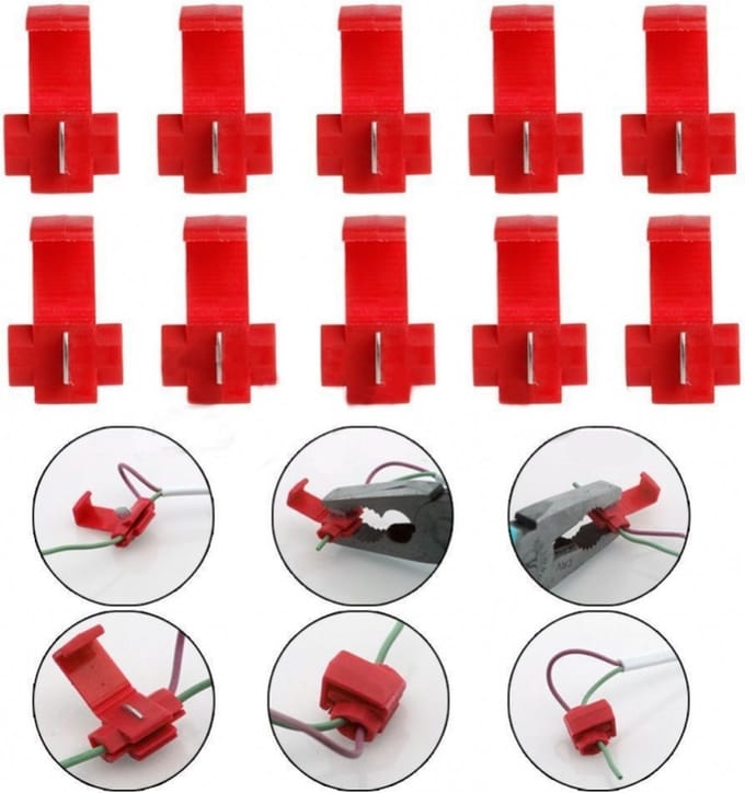 Draad Connectors Aftakklem 0,25 - 1mm2 - Rood 10 stuks