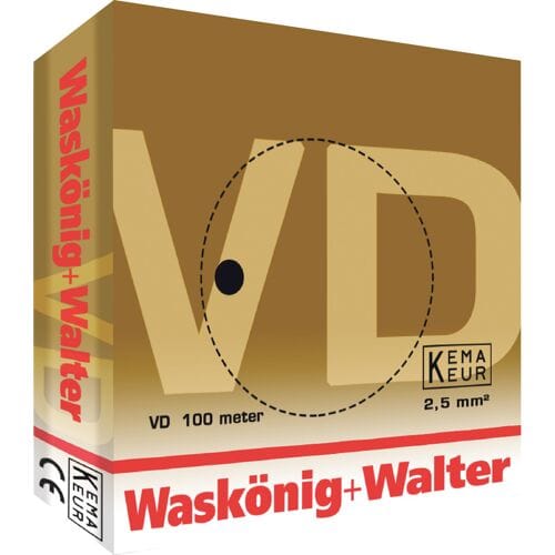 Waskönig+Walter VD draad (H07V-U) 2.5mm² bruin Eca - per rol 100 meter (769964)