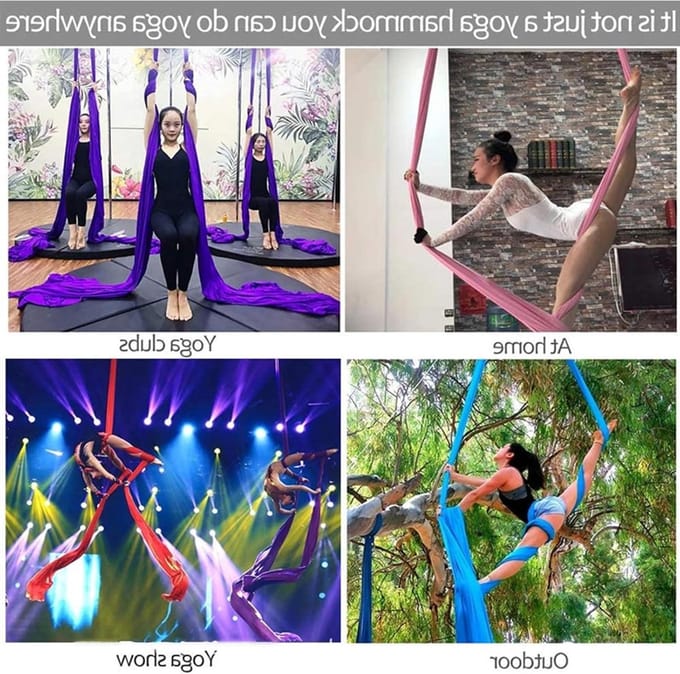 Aerial Yoga Zijde - Hangmat Doek - Luchtfittness - Versterkte Constructie - 8 meter - A9