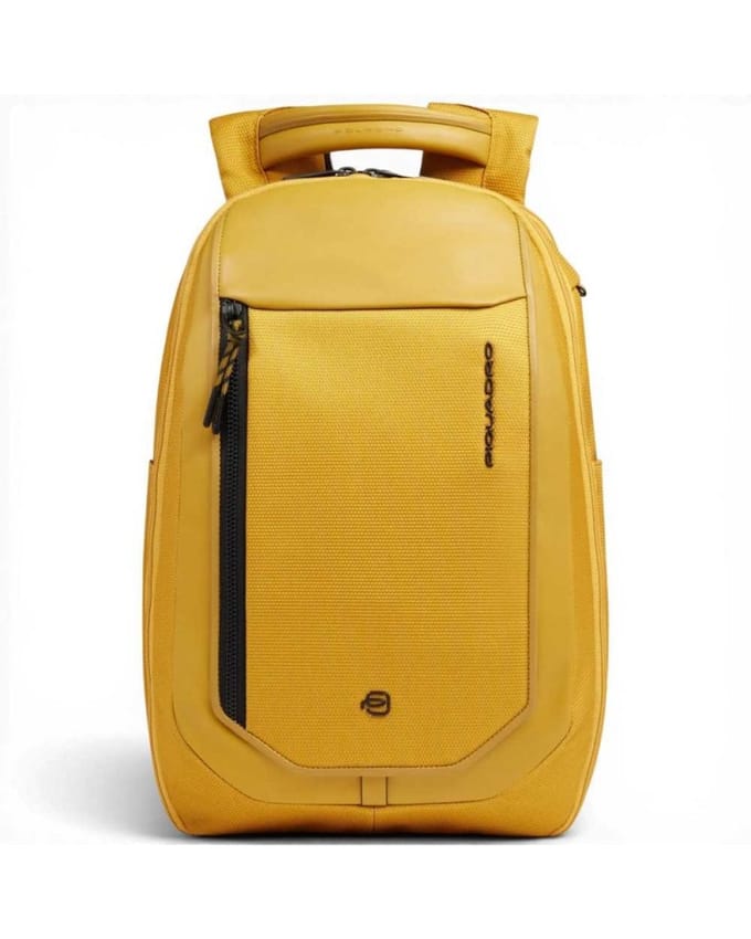 Piquadro Bagmotic Unisex Leather and Fabric Rugzak met Laptop 14' en iPad