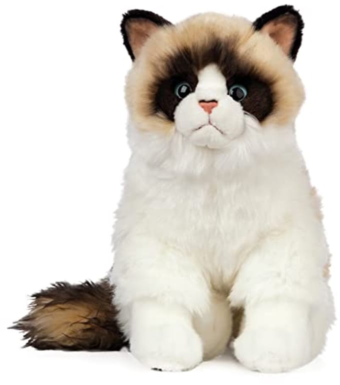 Living Nature knuffel Ragdoll kat - zachte pluche speelgoedkat.