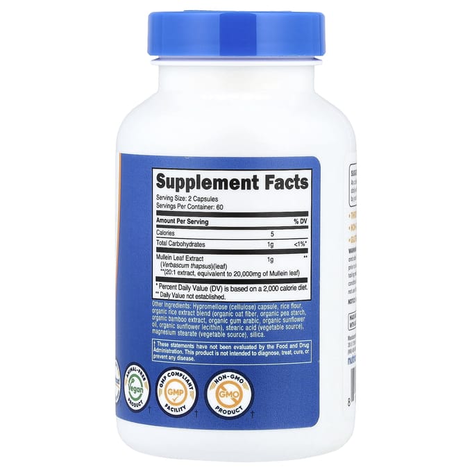 Nutricost, Feuille de molène, 120 gélules (500 mg par capsule)