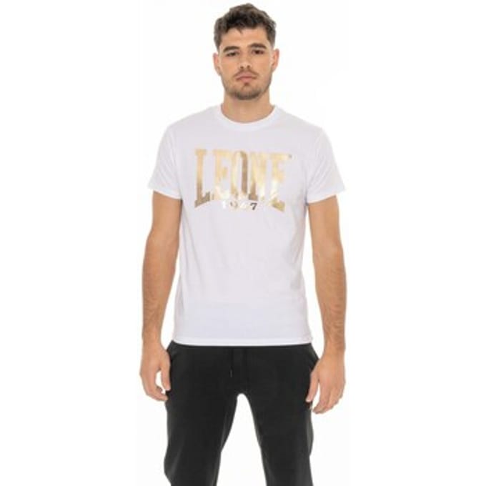 T-shirt Korte Mouw Leone 1947 Man Short Sleeves Stripe Gold