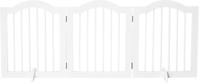 PawHut Hondenhekje - 3-delig - 154,5 x 29,5 x 61 cm - Opvouwbaar - MDF - Wit