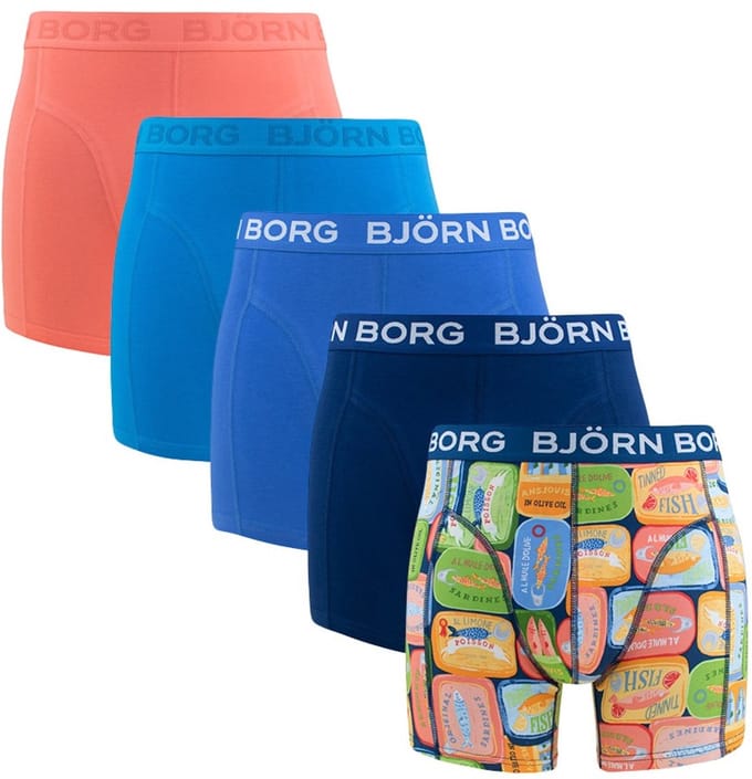 Björn Borg heren cotton stretch 5P boxers basic print multi VIII
