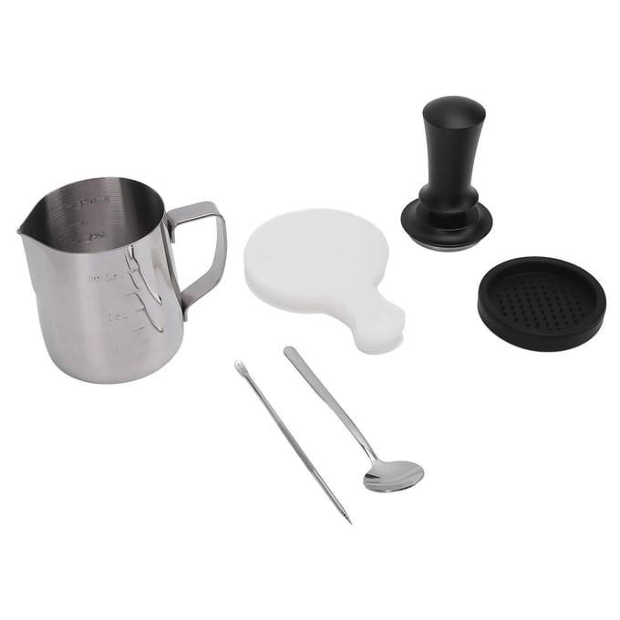 21-delige Koffietamper Set Roestvrijstalen Opschuitlepel Tampermat Koffieroerder Koffiesjablonen L gray