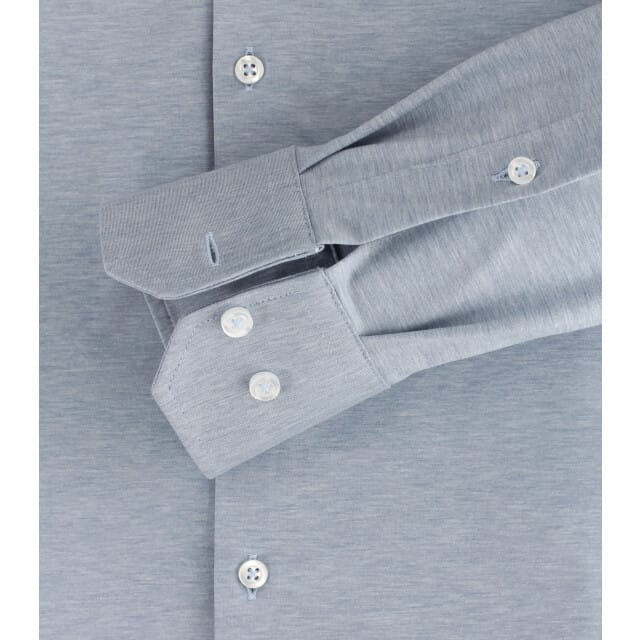 VENTI modern fit overhemd - jersey - blauw - Strijkvriendelijk - Boordmaat: 42