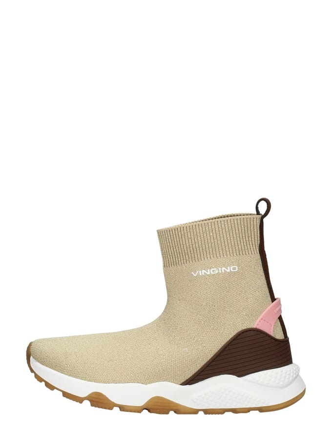Vingino Gina Hoge sneakers - Meisjes - Beige - Maat 39