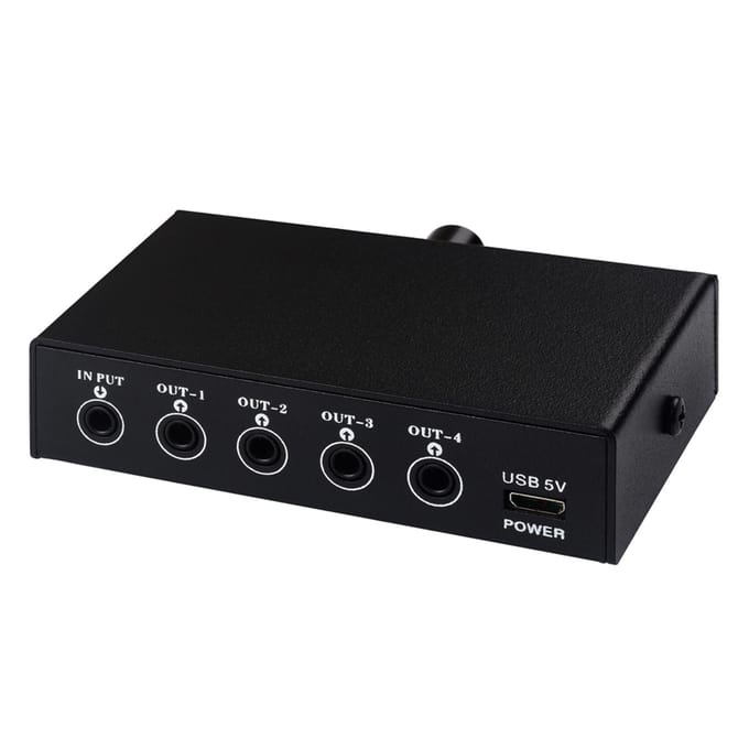 LYNEPAUAIO B064 1 in 4 uit Audiosignaalverdeler Stereosignaalbron Audiosplitter Verliesloos 3.5mm Interface zwart