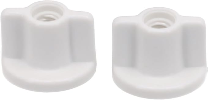 Toiletbril 6 MM Schroef Wit Plastic Bodem Bevestiging 2-Pack Vervanging - Top Mount Scharnieren - WC Deksel Hardware
