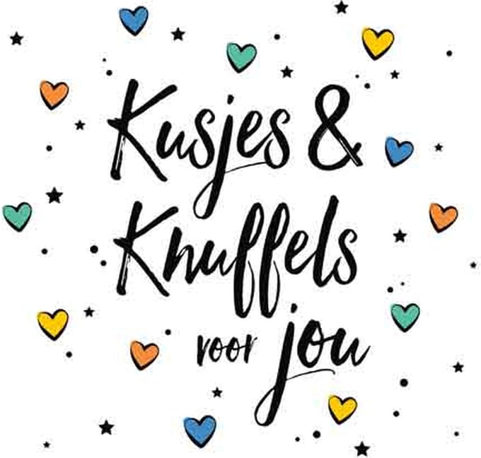 Wenskaart - Kusjes en Knuffels Voor Jou - Met Envelop