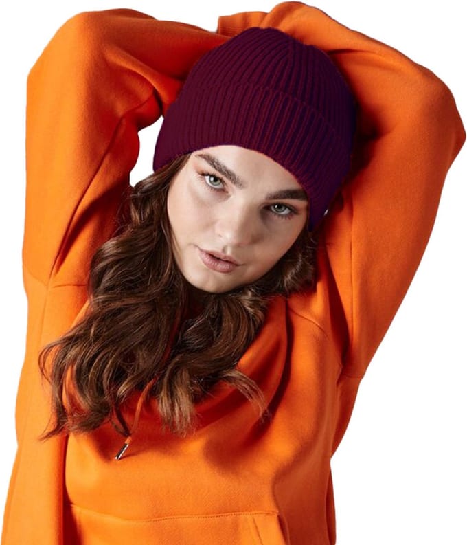 Beechfield Wintermuts - bordeaux rood - volwassen - polyacryl - Beanie wintermuts