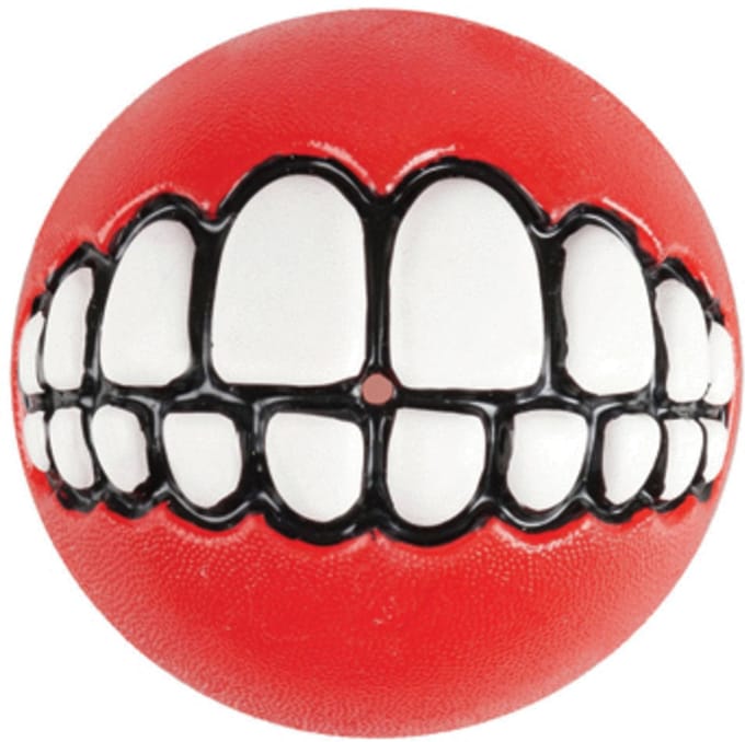 Rogz Grinz Treat Ball M - Hondenspeelgoed - Rood