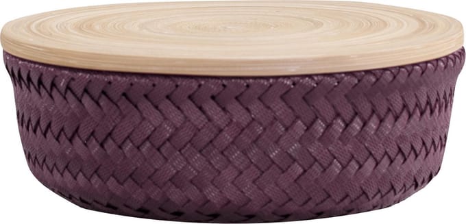 Handed By Wonder S - Opbergmand rond met deksel  - bordeaux rood