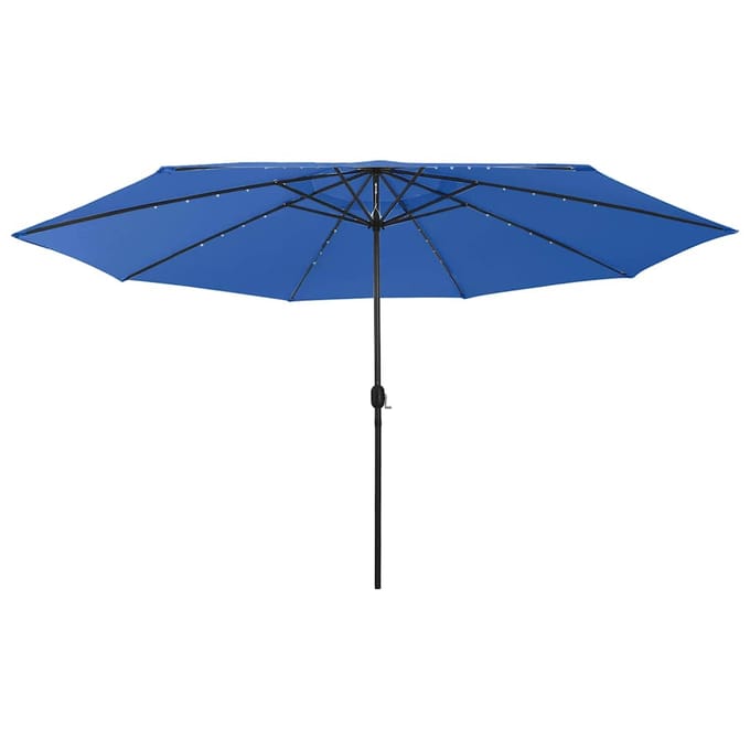 vidaXL - Parasol - met - LED-verlichting - 400 - cm - azuurblauw