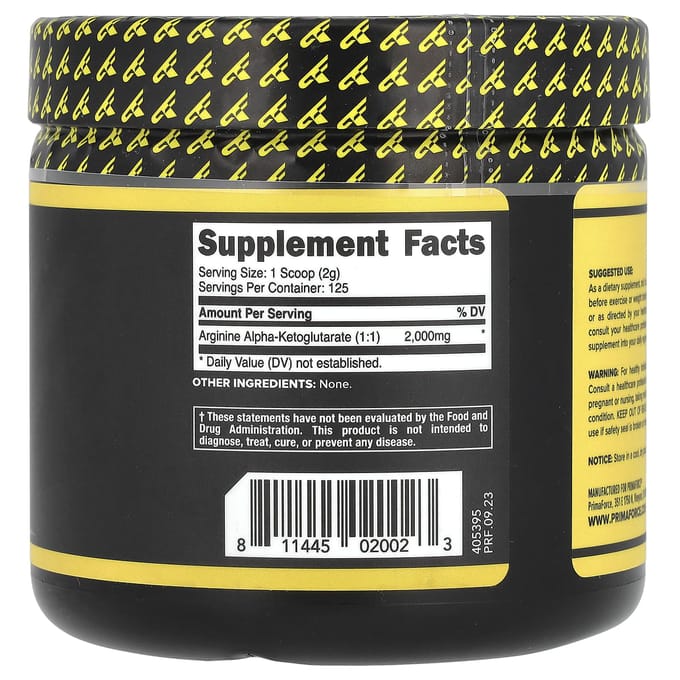 Primaforce, Arginine AKG, Ongezoet, 252 g (250 gram)