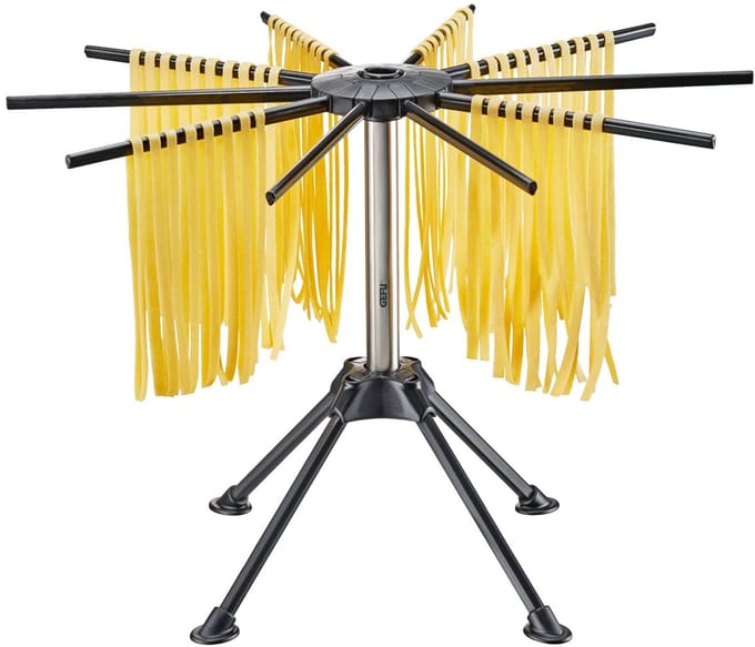 GEFU DIVERSO Pastadroger Klein 25 cm – Inklapbaar – Met 10 Armen en Transportstok