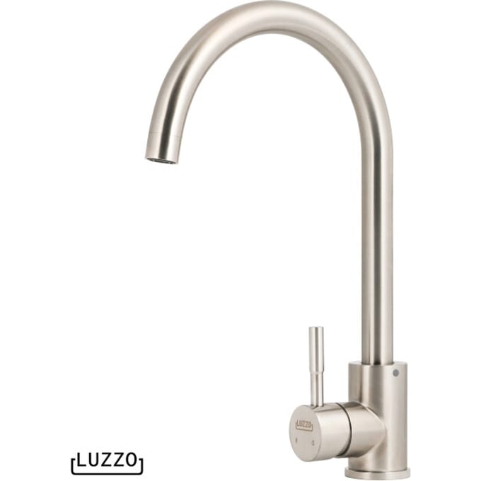 Luzzo ® lesina keuken­ mengkraan brushed steel – hoog model ronde uitloop 100%