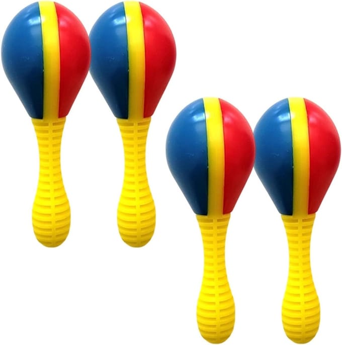Handpercussie Rammelaars - Muziekinstrumenten Kinderen - Muzikale Ontwikkeling - Set Van 4 - 16 x 12 x 8 cm