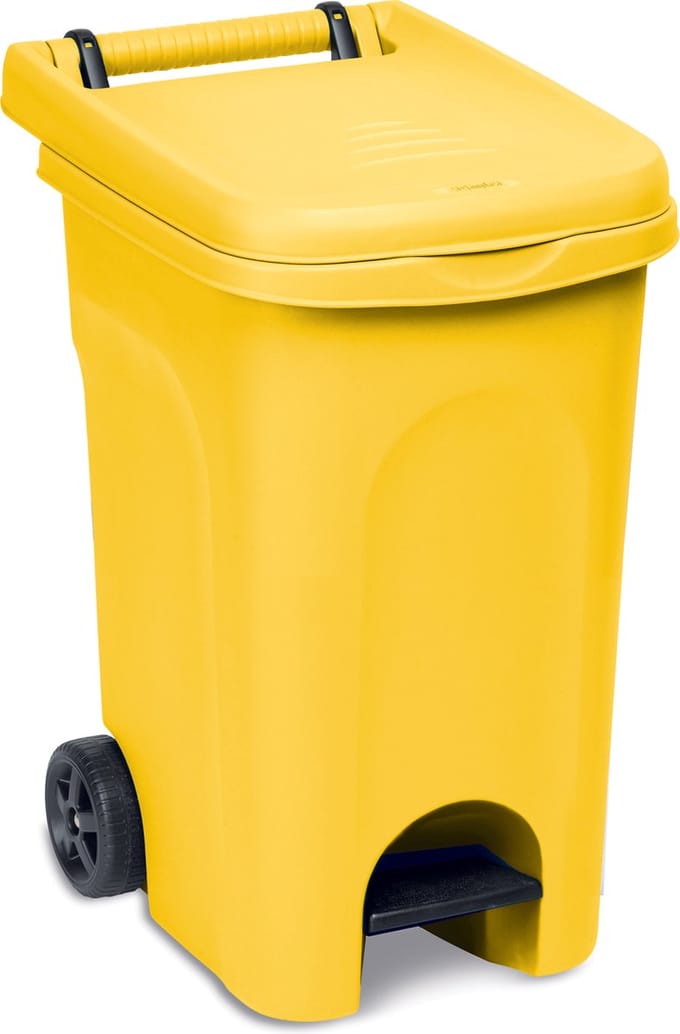 Container 'Urban' - 60 liter - Kliko - Pedaalemmer - Rolcontainer - Met wielen - Geel