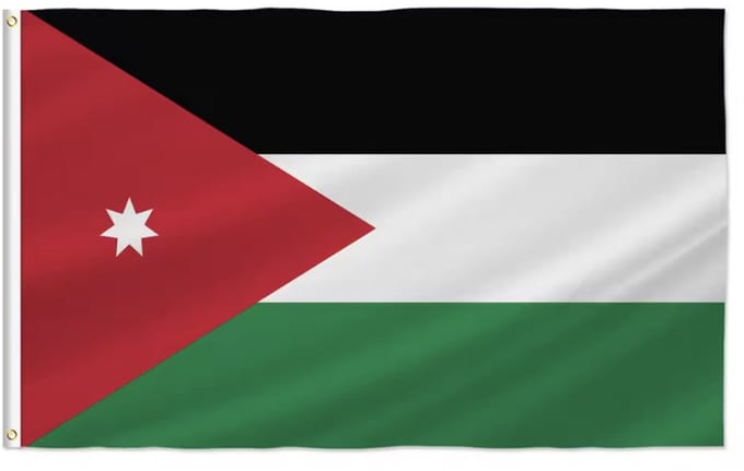 Jordaanse vlag - Vlag van Jordanië - 150/90CM - Polyester - CHPN