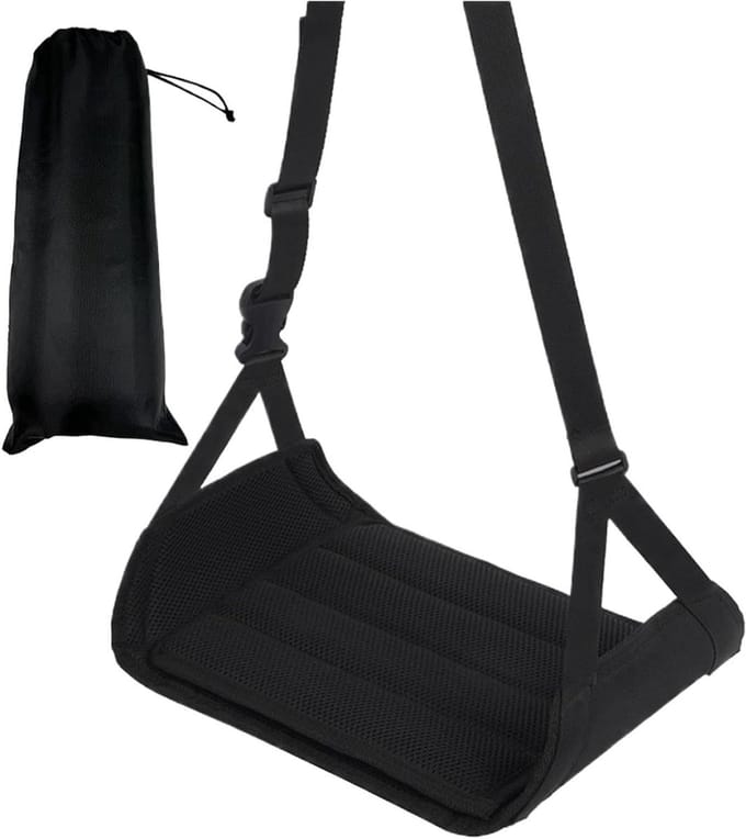 Voet Hangmat - Vliegreis Accessoire - Comfortabel Reizen - Verstelbare Beensteun - Compact Ontwerp - Zwart