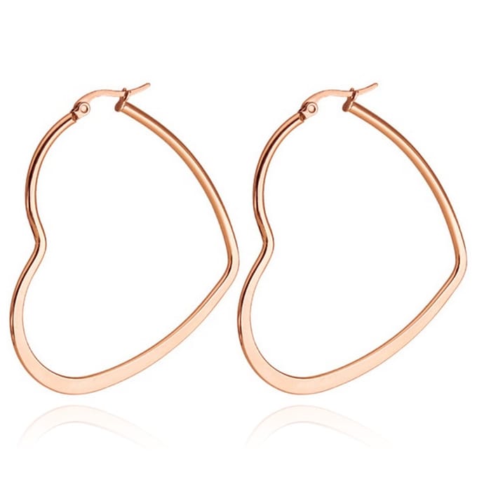 Cilla Jewels Dames oorringen Edelstaal Rose hartje-30mm