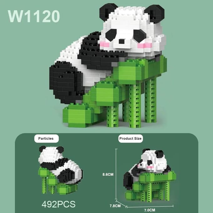 Creatieve Doe-het-zelf Assembleerbaar Dier Schattige MINI Chinese Stijl Dier Panda Bouwsteen Educatief Jongens Speelgoed Voor Kinderen Modelstenen black