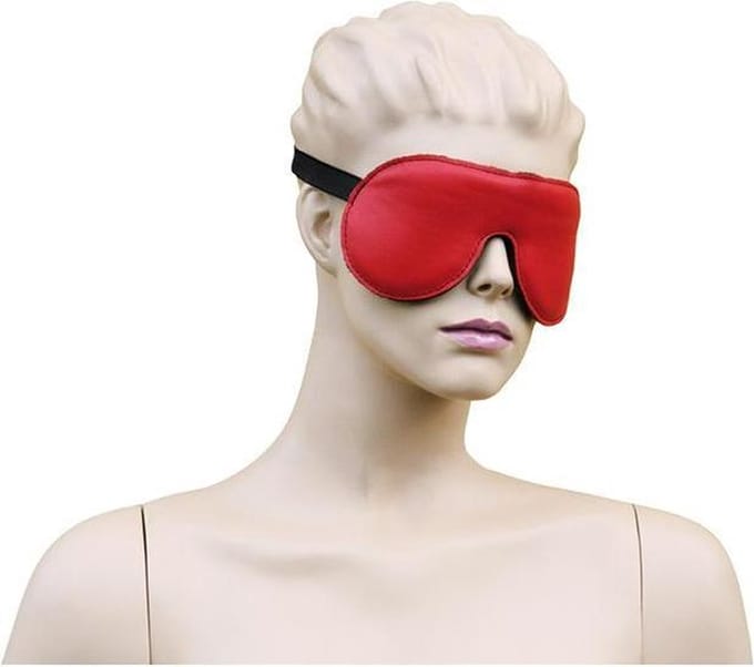 Leren Gevoerde Blinddoek - rood