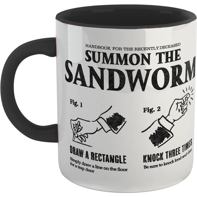 Beetlejuice Sandworm Instructional Mug - Black