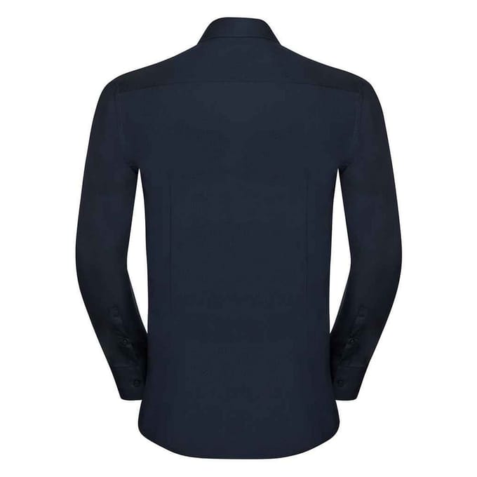 Russell Collection Heren Ultimate Stretch Formeel Overhemd met Lange Mouwen (Heldere marine)