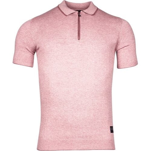 Giordano Polo Enzo Knitted Melange Zip Collar Rood / male