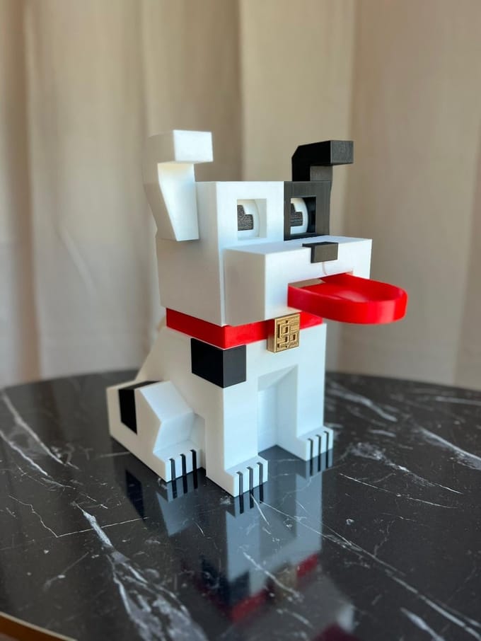 Spaarpot Pixelhond 3d Print Cartoon Decoratie Kinderkamer Accent | 20 cm / 7.9 inch