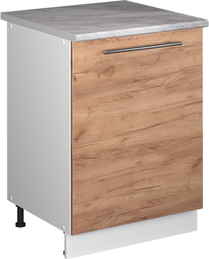 Vicco Wastafelkast Fame-Line, Goudkleurig Eiken/Wit, 60 cm