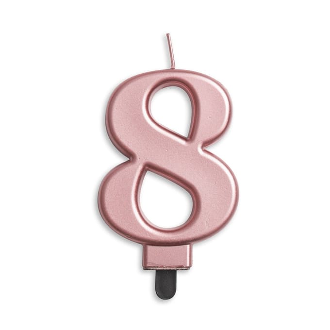 Wefiesta Verjaardagskaars Cijfer 8 Wax 7,8 Cm Roségoud