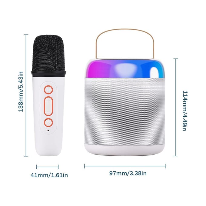 Draagbare microfoon en soundbox set Mini karaokemachine BT-luidspreker met 2 microfoons Thuis Buiten