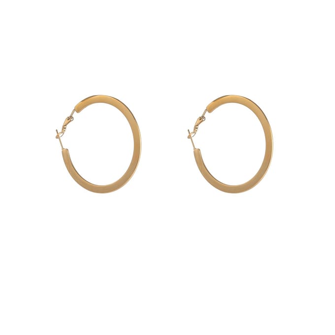 Go Dutch Label Oorringen Flat Hoop - 50mm Goudkleurig