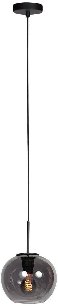 Sferio 4291ZW Hanglamp - Hoogteinstelbaar - Zwart Metaal met Smoke Glas - Modern - Mexlite