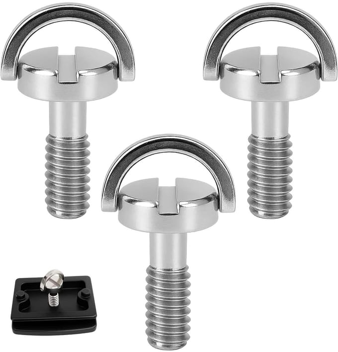 3-Pack 1/4 Inch Schroeven RVS voor Universele Camera Statiefbevestiging